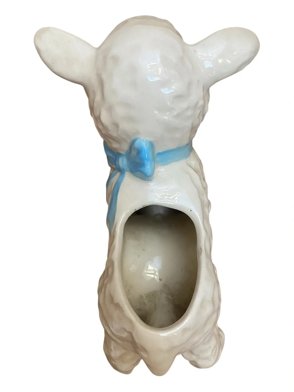 Hull Vintage 1966 White Lamb Ceramic Planter Cute Vase Easter Spring Nursery